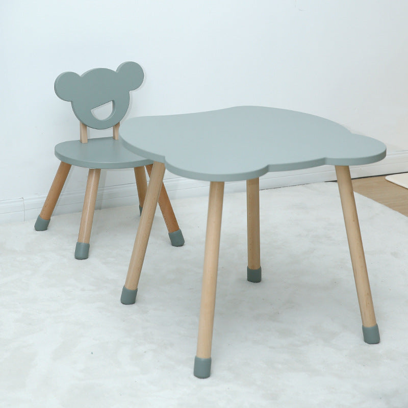 Holzset Tisch und Stuhl für Kinder - grau