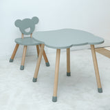 Holzset Tisch und Stuhl für Kinder - grau