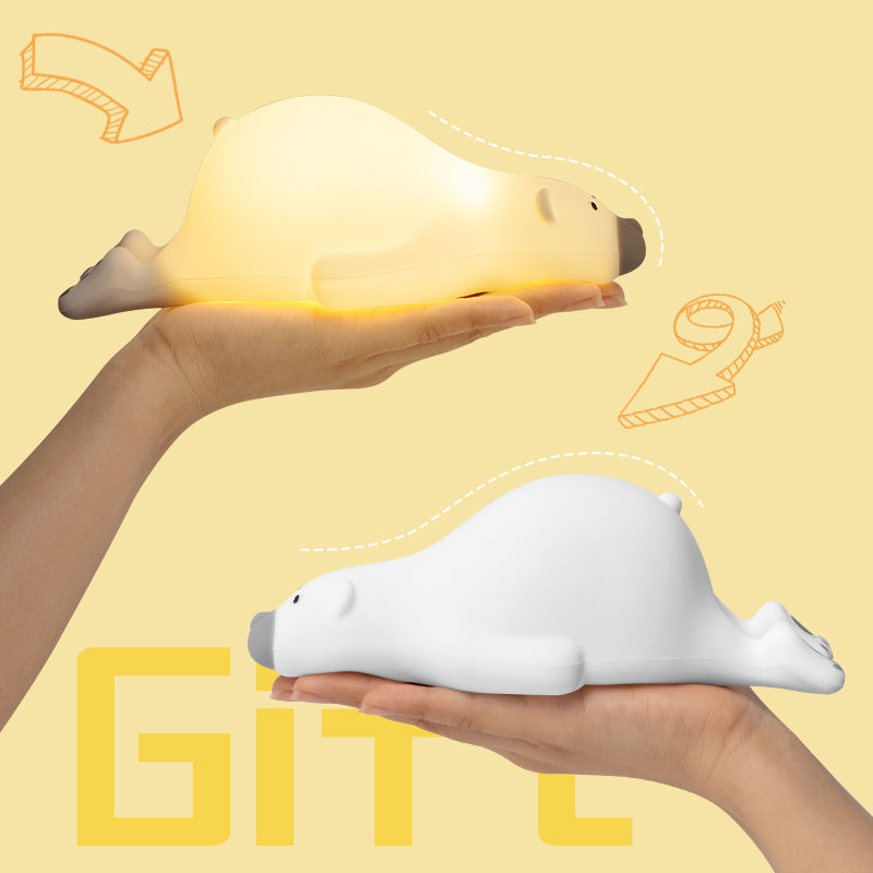Nachttischlampe USB-Aufladung Eisbär weiss