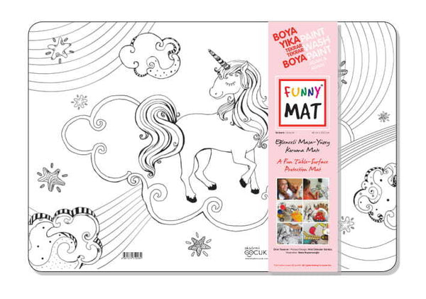 Tapis de peinture licorne lavable, set de table