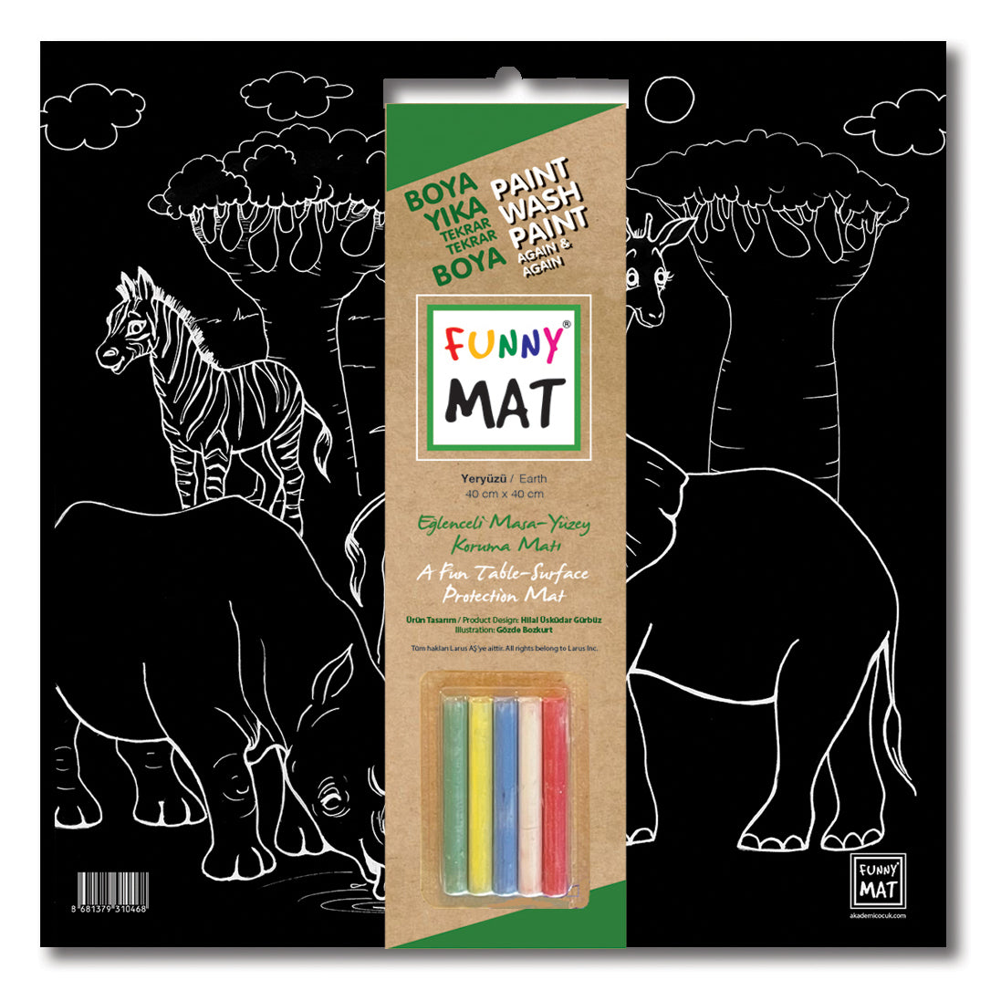 Abwaschbare Malmatte Erde, Tischset