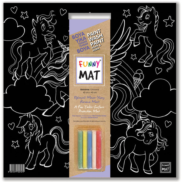 Tapis de peinture licorne lavable, set de table