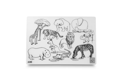 Washable painting mat wild animals, placemat