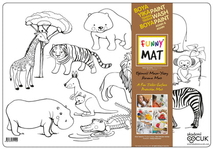 Washable painting mat wild animals, placemat