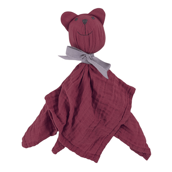 Lange en mousseline bio pour bébé, rose rubis