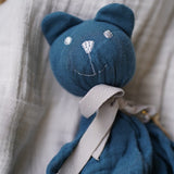lange en mousseline bio pour bébé, bleu