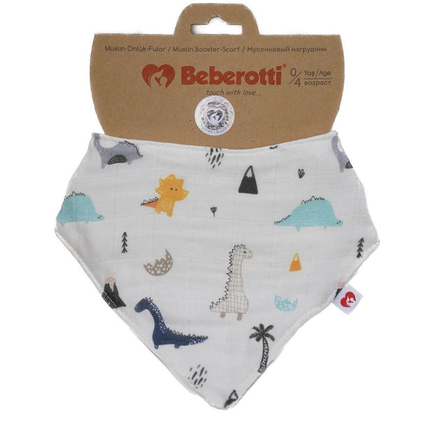 Organic Musselin Baby Bandana Lätzchen weiss/dino