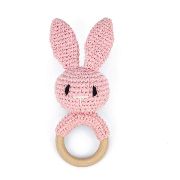 Hochet lapin rose