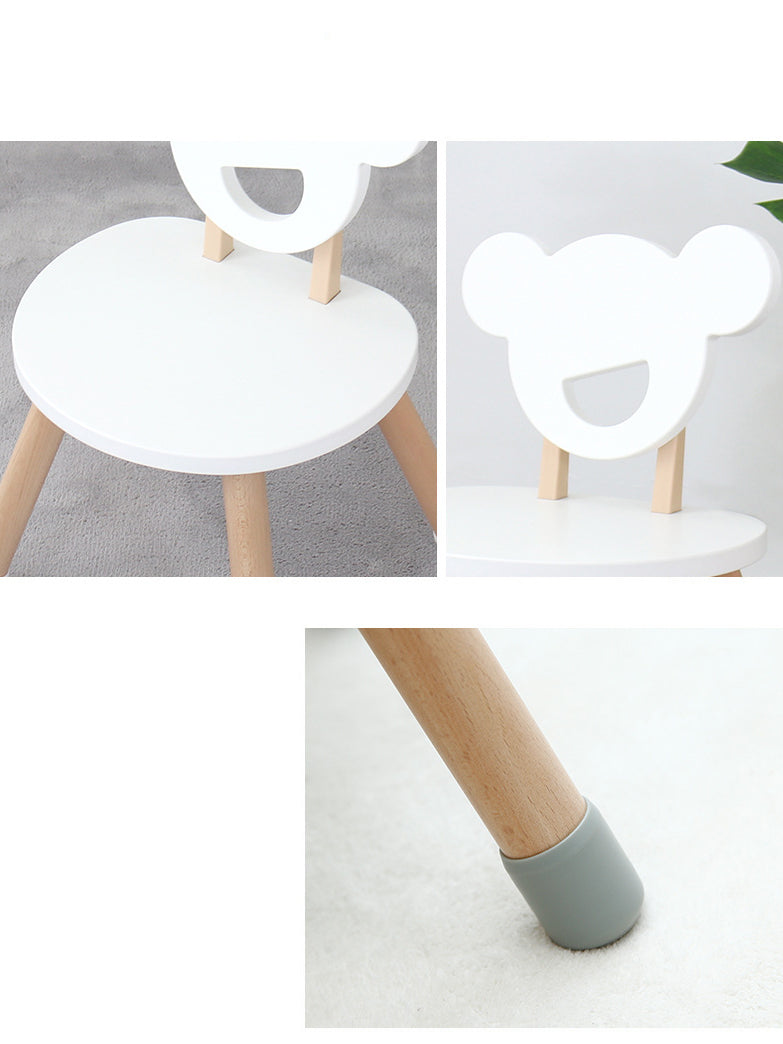 Wooden set table and chair for children - white