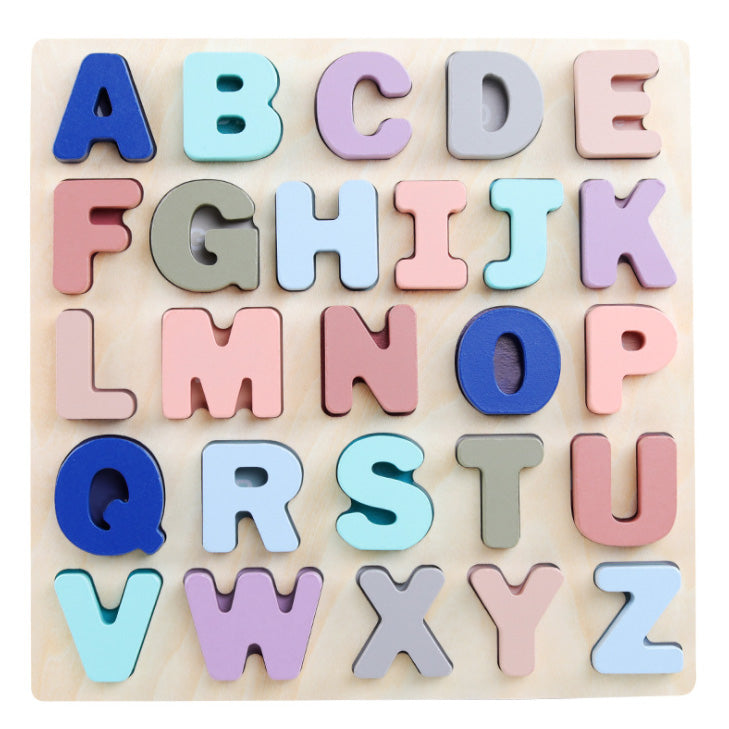 Alphabet en bois à empiler, jeu éducatif de lettres