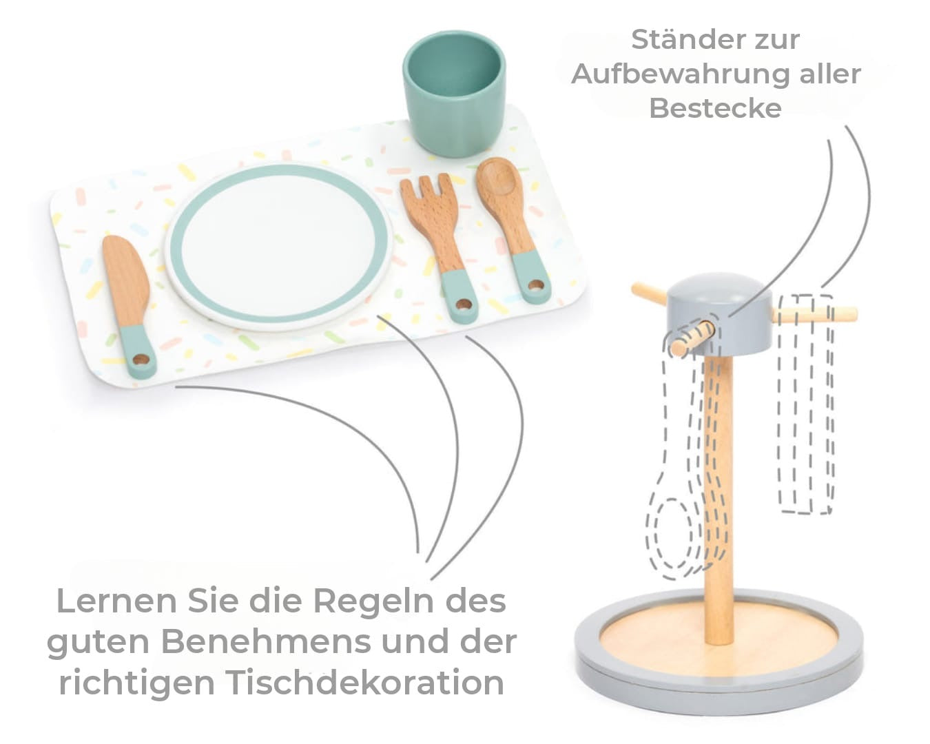 Stand mit Deserts aus Holz