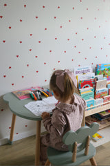Holzset Tisch und Stuhl für Kinder - grau
