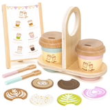Set de café en bois à emporter pour jeux de rôle Barista pour enfants