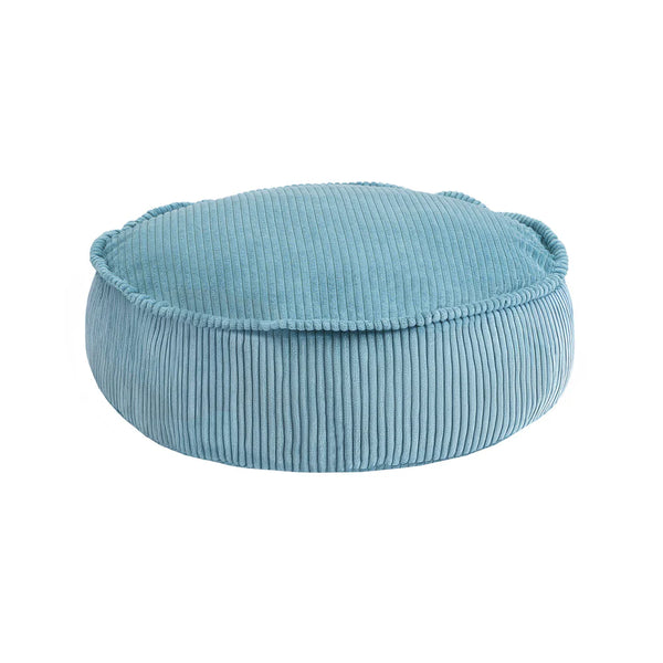 Sitzpouf für Kinder, rund, ästhetick Cord - türkis