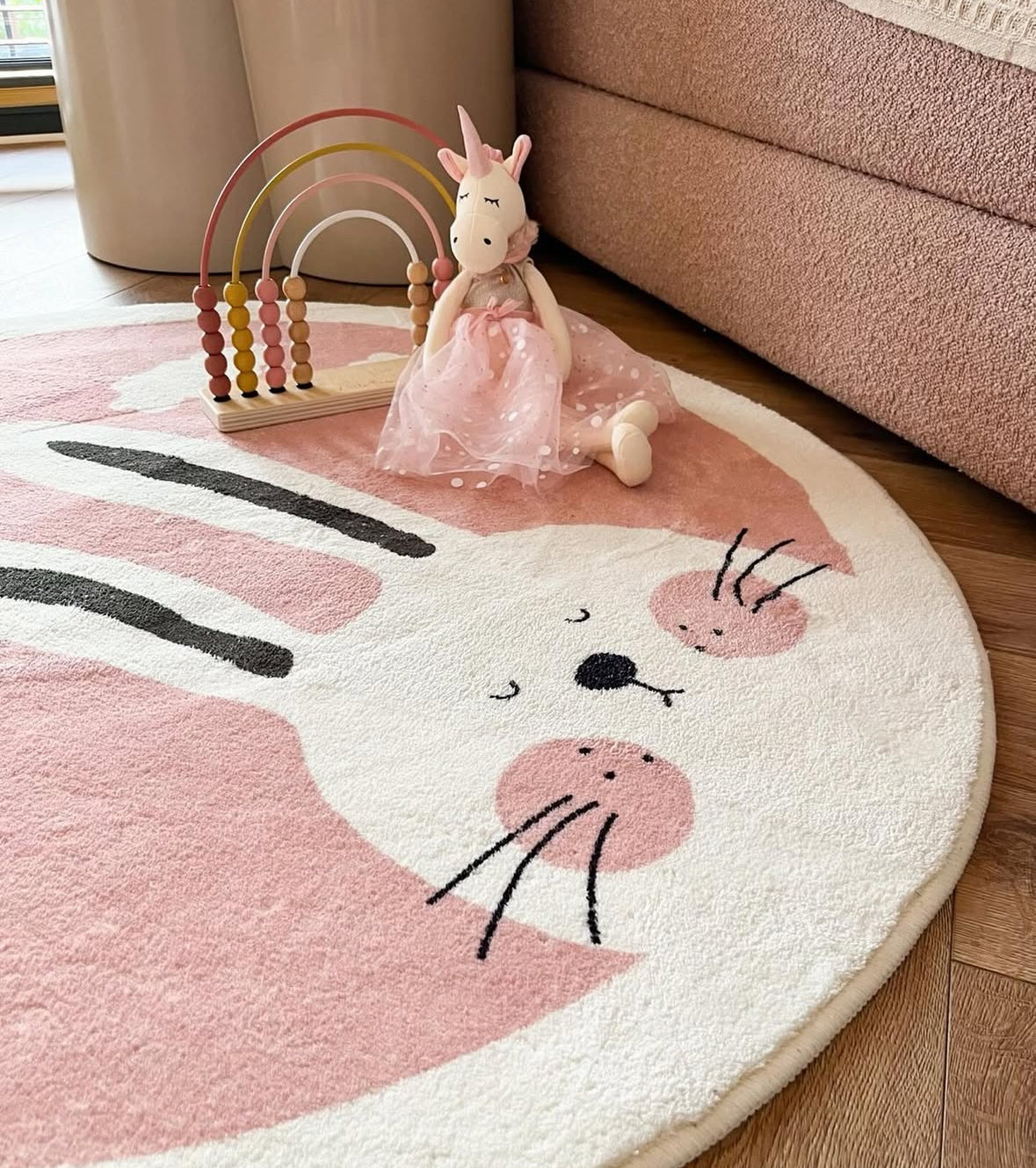 Tapis lapin rose