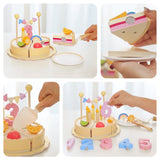 Gâteau d'anniversaire en bois UMU – Gâteau en bois à découper pour enfants – 3 ans et plus
