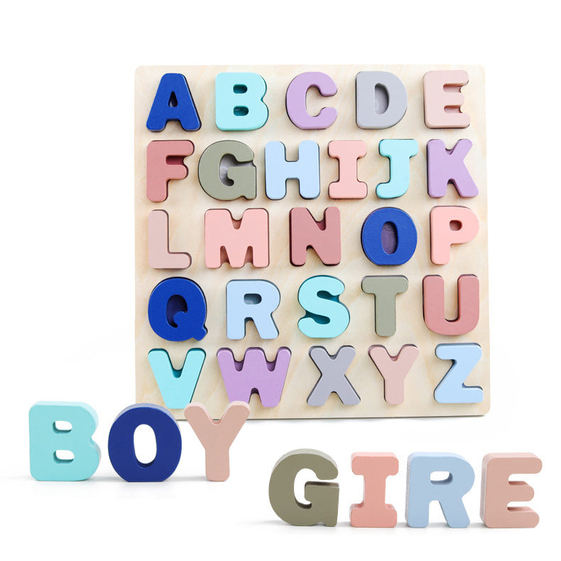 Alphabet en bois à empiler, jeu éducatif de lettres