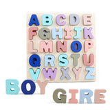 Alphabet en bois à empiler, jeu éducatif de lettres