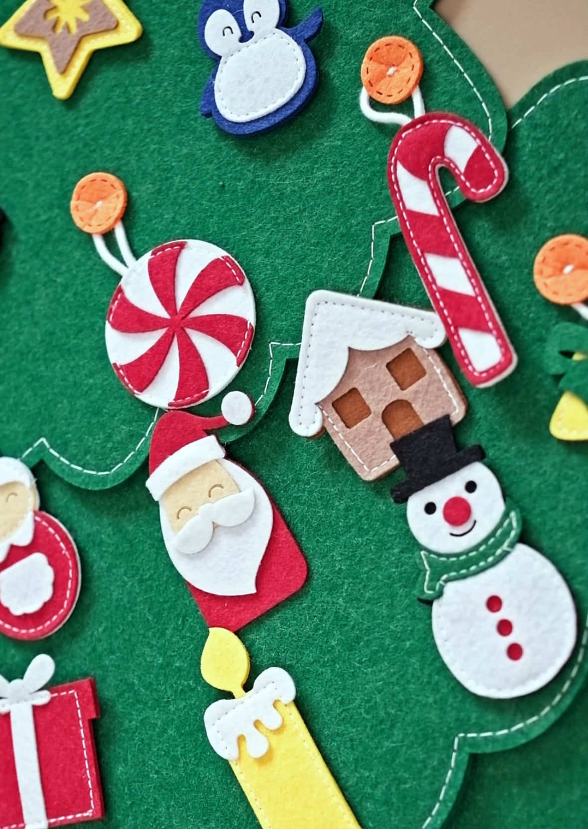 Christmas tree with felt advent calendar