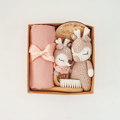 Geschenkset für Neugeborene Baby-Hirsch – Erstausstattung – Baby Box - Baby Shower