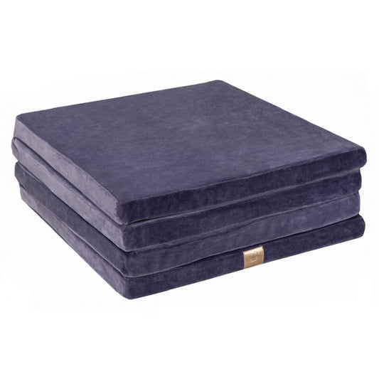 Play mat for children made of velour, square - dark purple