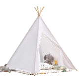 Tipi mit Pompons weiss
