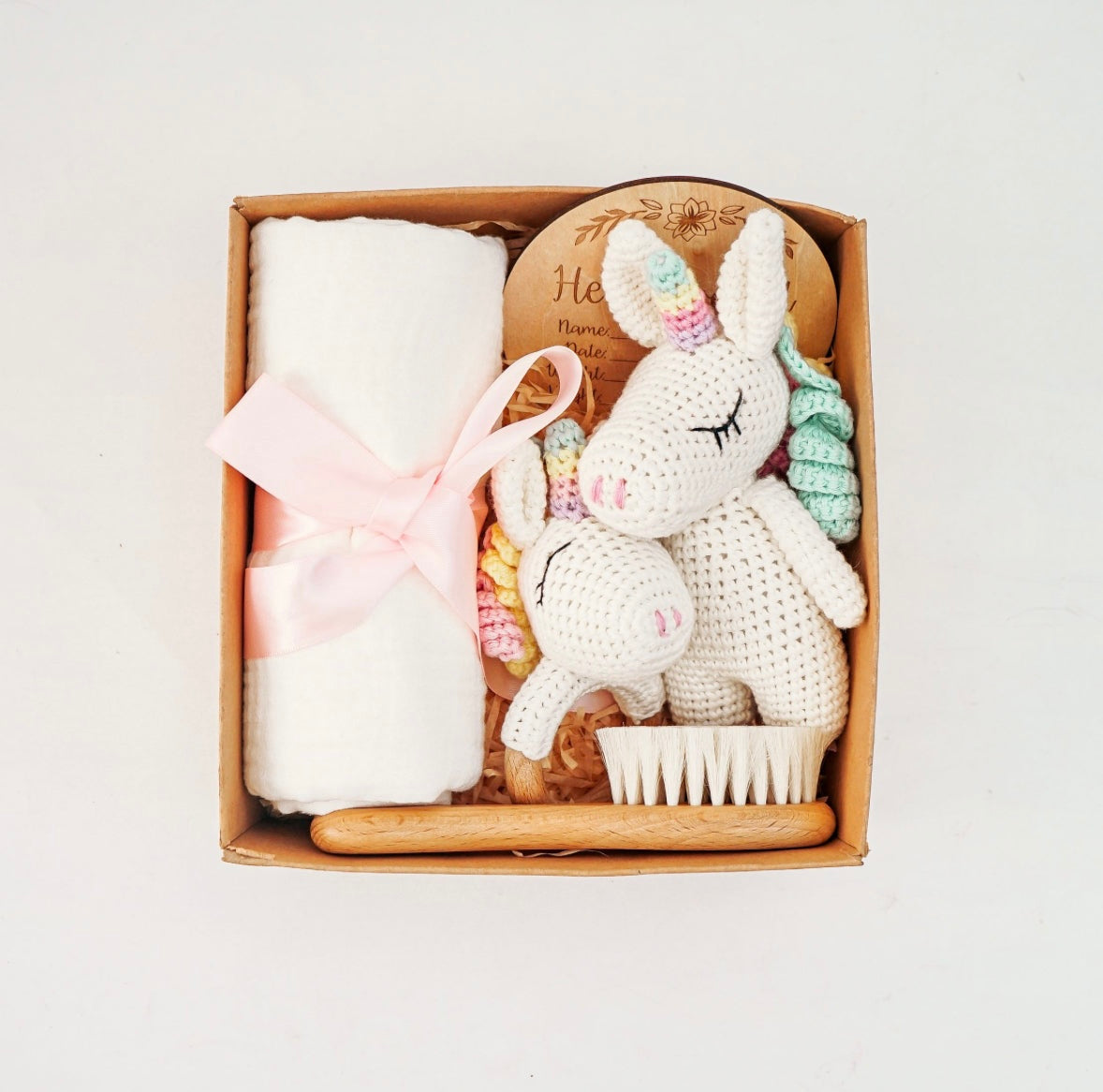 Geschenkset für Neugeborene Einhorn – Erstausstattung – Baby Box - Baby Shower