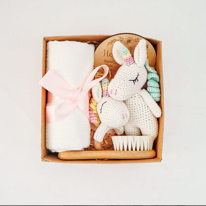 Geschenkset für Neugeborene Einhorn – Erstausstattung – Baby Box - Baby Shower