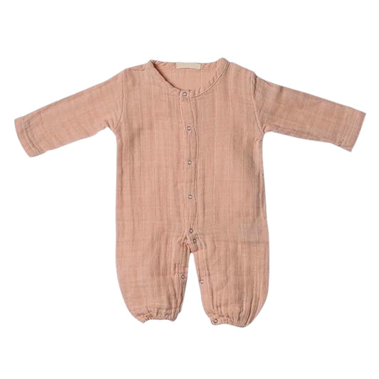 Organic Muslin Baby Pajamas Pink