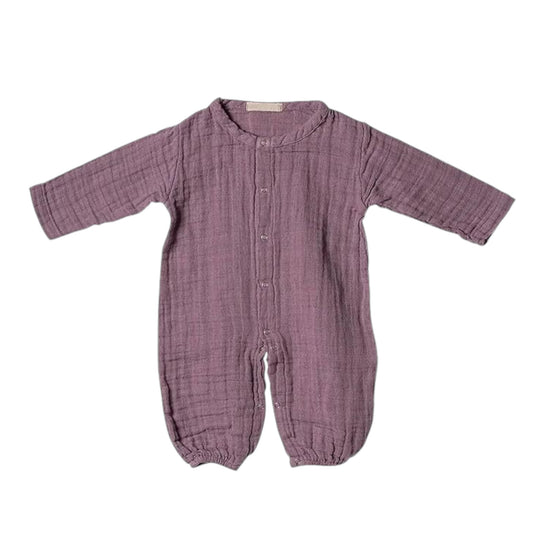 Organic Muslin Baby Pajamas Pink