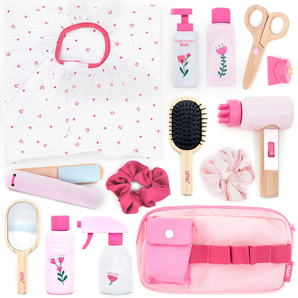 UMU Holz Friseur Spielset für Kinder – Little Woman - Rollenspiel 3+
