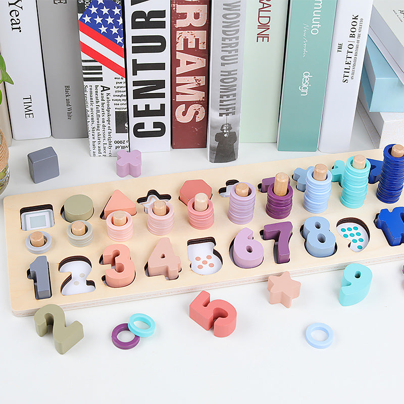 Jeu d'empilage en bois pour apprendre les chiffres et la lecture, jouet éducatif