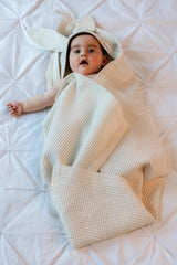 Baby Badetuch Hase Bio Baumwolle