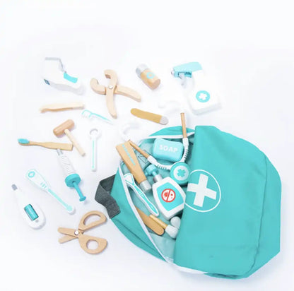 UMU® Holz Arztkoffer Deluxe für Kinder 32-teiliges Doktorset 3+