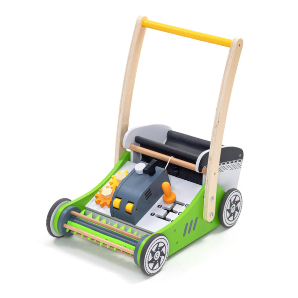 Lauflernwagen aus Holz - Rasenmäher