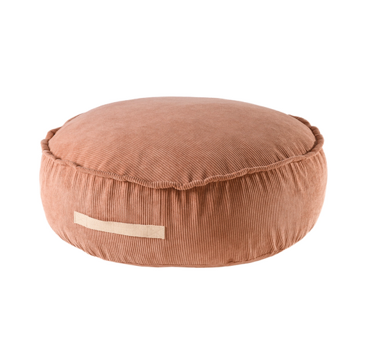 Round Children's Pouf Cord - brick red