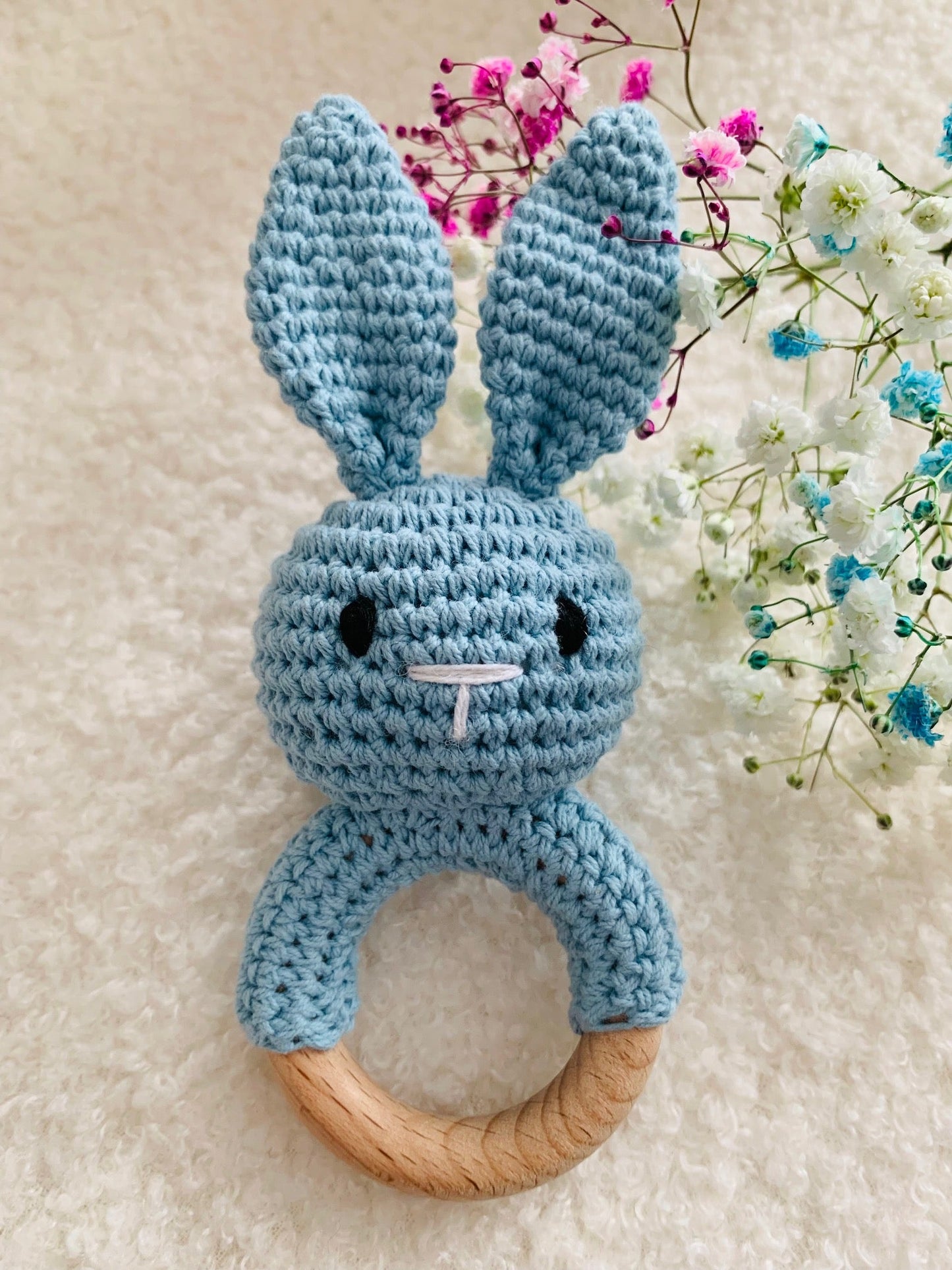 Rassel Hase blau