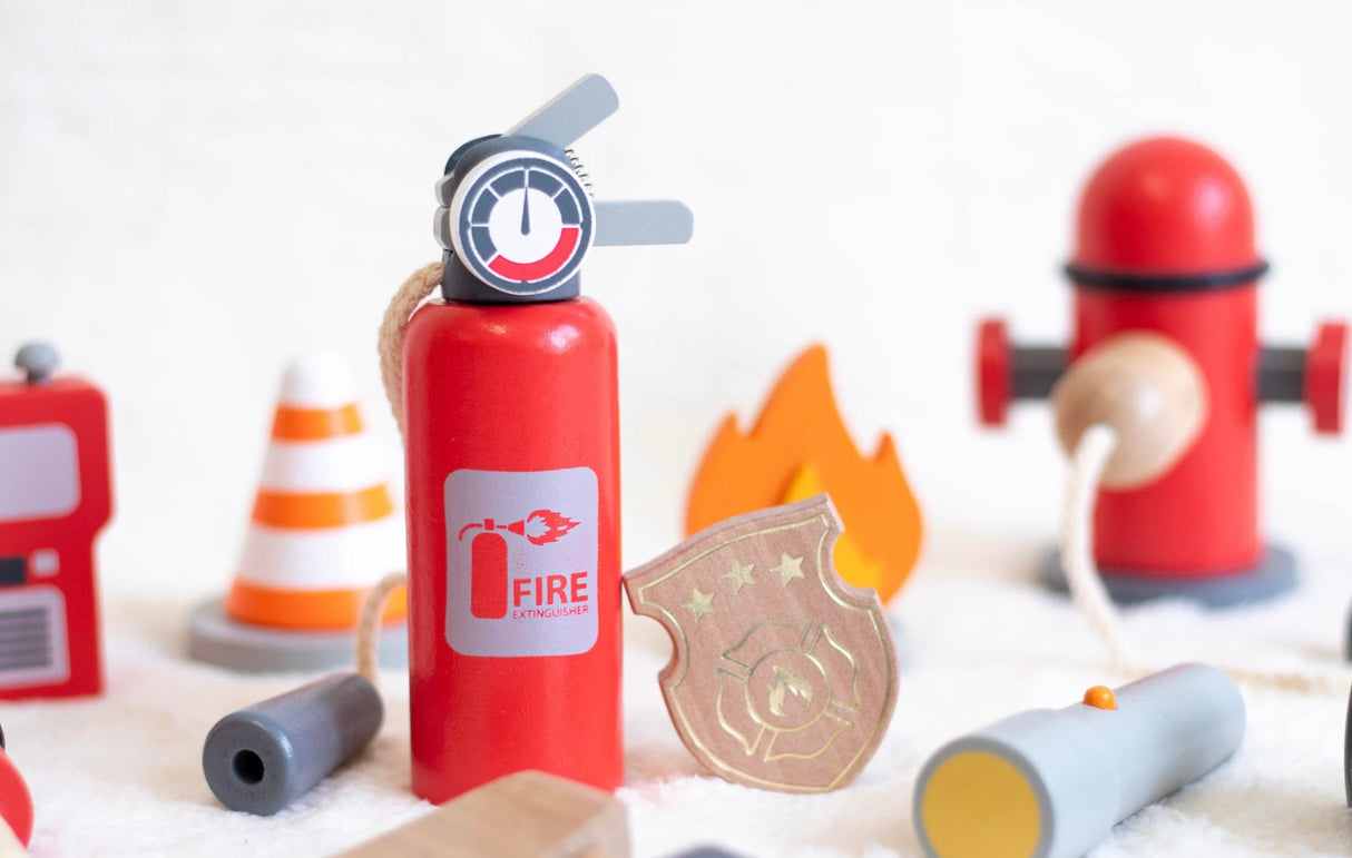 Wooden Fireman Playset