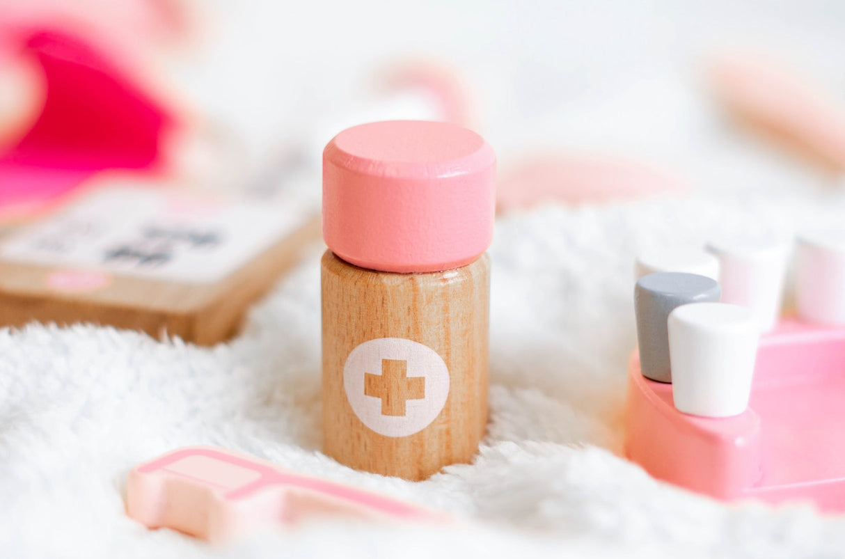 UMU Holz Arztkoffer Spielset rosa