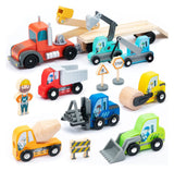 UMU Holz Baufahrzeug-Transporter Spielset