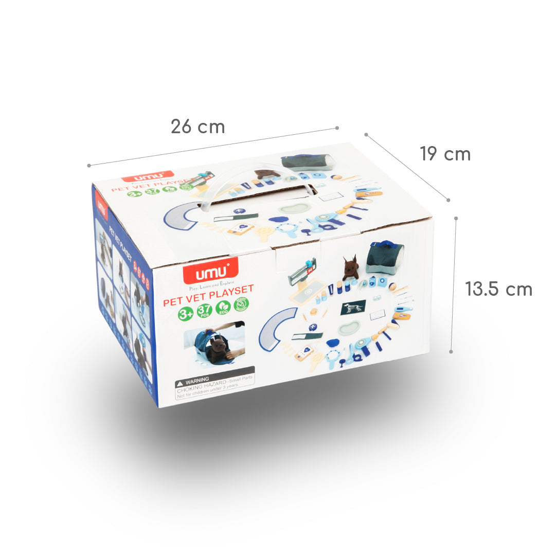 UMU Holz Tierarzt Spielset blau