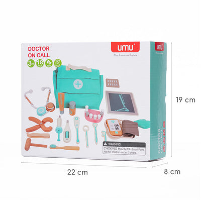 Wooden Doctor's Bag Playset turquoise