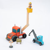 UMU Holz Baufahrzeug-Transporter Spielset