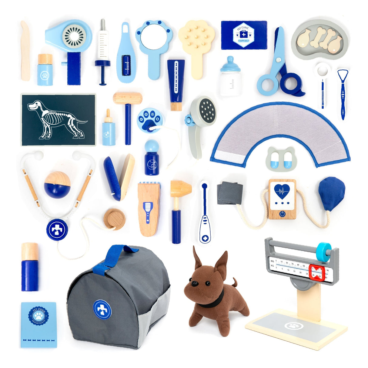 UMU Holz Tierarzt Spielset blau