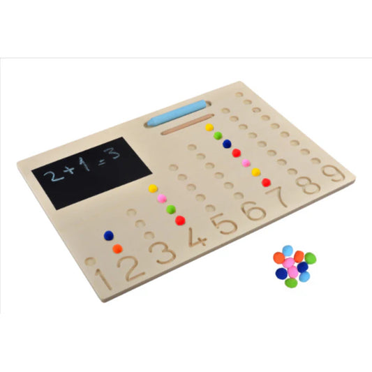 Montessori wooden calculator with felt