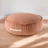 Runder Kinder-Pouf Cord - ziegelrot