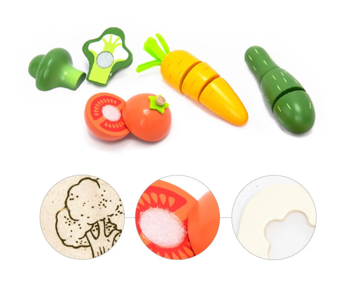 Wooden vegetable cutting set