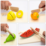 Wooden fruit cutting set
