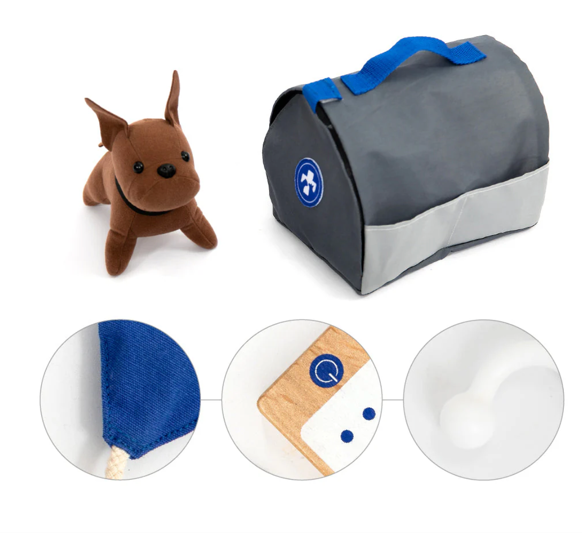 UMU Holz Tierarzt Spielset blau