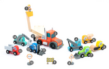UMU Holz Baufahrzeug-Transporter Spielset